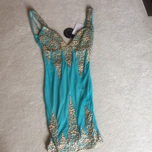 Holt mini dress (aqua)
